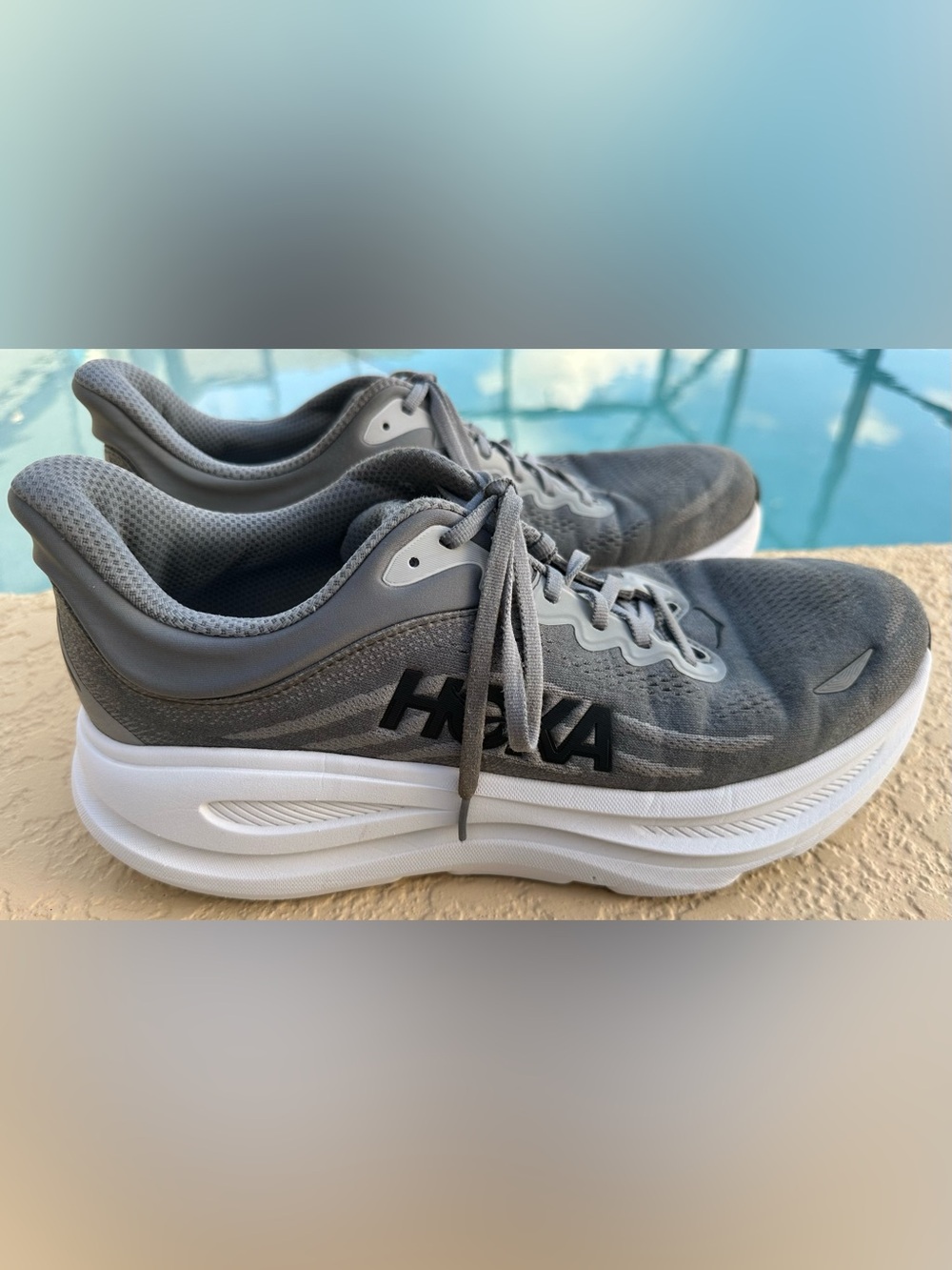 Hoka Bondi 9 Wide Galactic Grey Stellar Grey Running Shoes Men Size 12 2E Clean